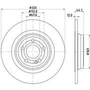 DON 2 x Solid Rear Brake Discs PCD21072