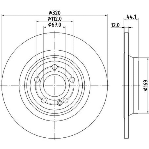 DON 2 x Solid Rear Brake Discs PCD21072