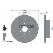 Textar 2 x Vented Rear Brake Discs 92181603