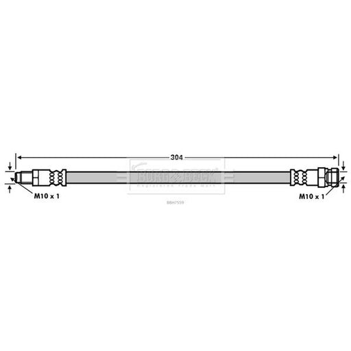 Borg & Beck Brake Hydraulic Hose Line Rear Left BBH7559