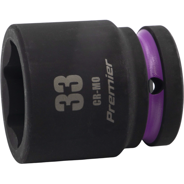 Sealey 3/4"Dr Impact Socket 33mm (Violet Coded Ring)