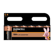 Duracell C Cell +100% Plus Power Batteries (Pack 6) - S18713