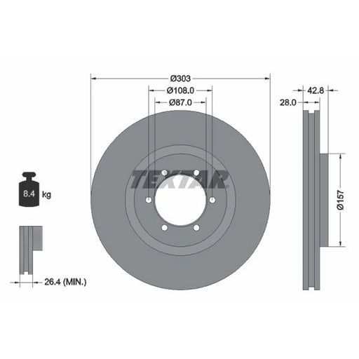 Textar 2 x Front Brake Discs 92180003