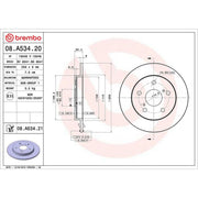 Brembo 2 x Solid Rear Brake Discs 08.A534.21