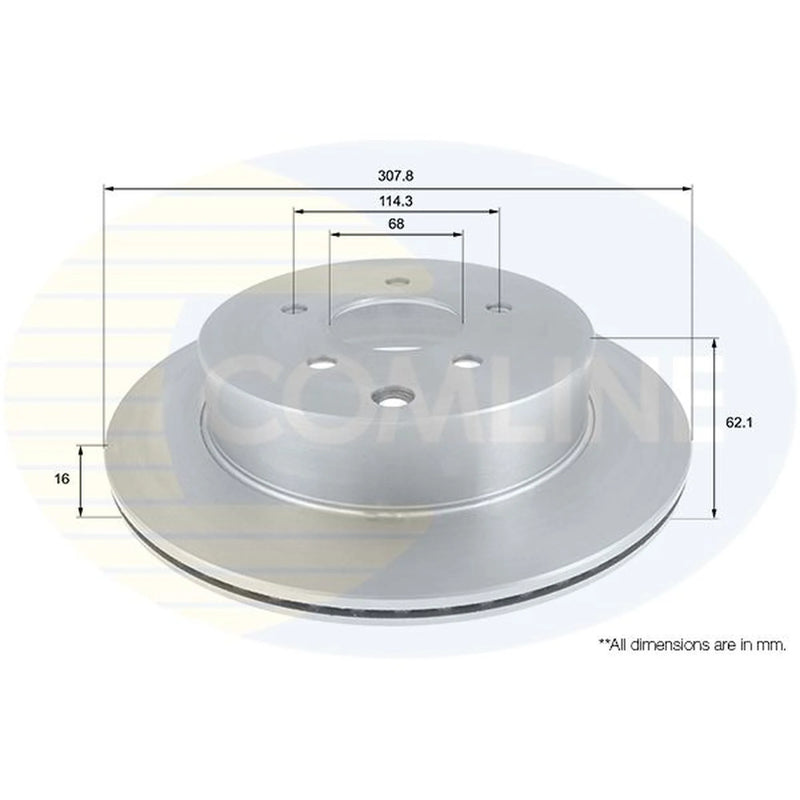 Comline 2 x Internally Vented Rear Brake Discs ADC0271V