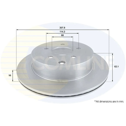 Comline 2 x Internally Vented Rear Brake Discs ADC0271V