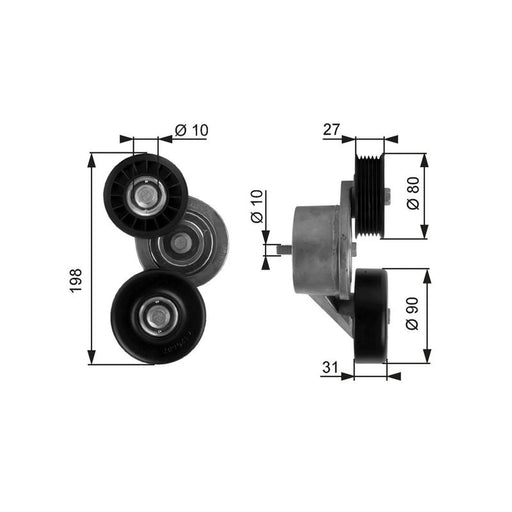 Gates Auxiliary Belt Tensioner T38167
