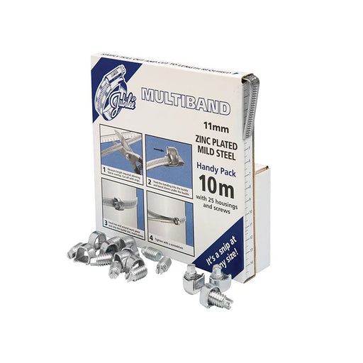 Jubilee® Multiband Mild Steel Handy Pack 11mm (10m + 25 Housings/Screws)