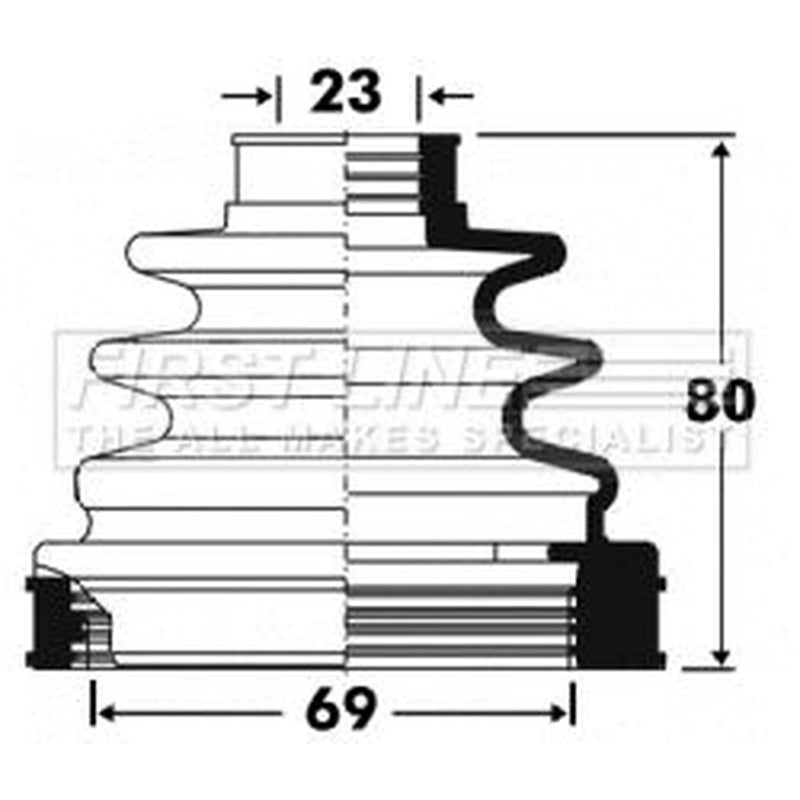 First Line Drive Shaft Bellow Kit Front Left FCB2854
