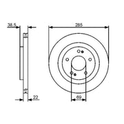 Bosch 2 x Vented Front Brake Discs 0 986 479 470