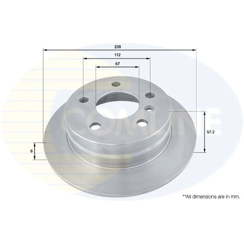 Comline 2 x Solid Rear Brake Discs ADC1643