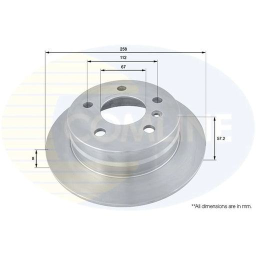 Comline 2 x Solid Rear Brake Discs ADC1643