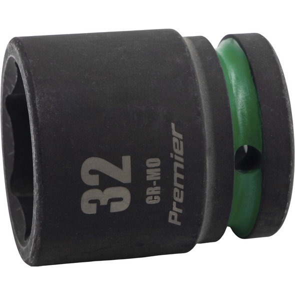 Sealey 3/4"Dr Deep Impact Socket 32mm (Dark Green Coded Ring)