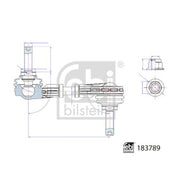 Febi Stabiliser Bar Link Coupling Rod Rear Right 183789