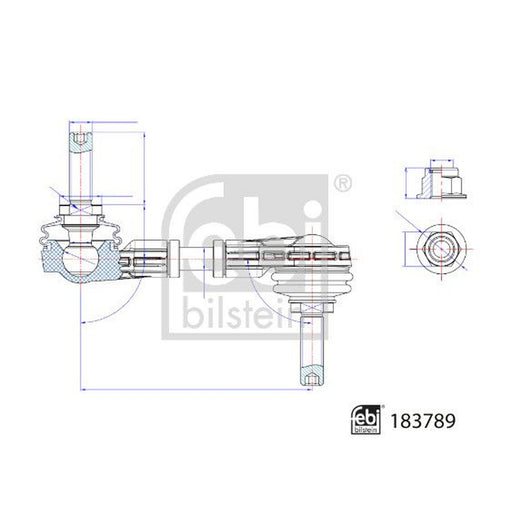 Febi Stabiliser Bar Link Coupling Rod Rear Right 183789