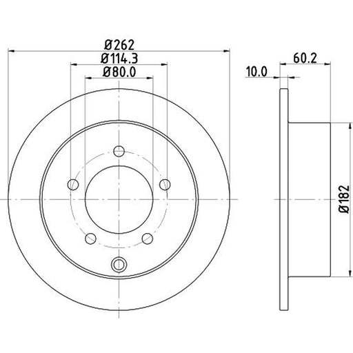 DON 2 x Solid Rear Brake Discs PCD11372