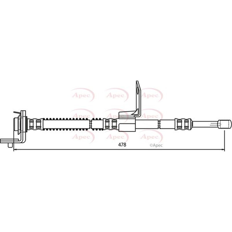 Apec Brake Hydraulic Hose Line Front Right HOS3730