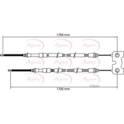 Apec Handbrake Cable Left Rear CAB1133