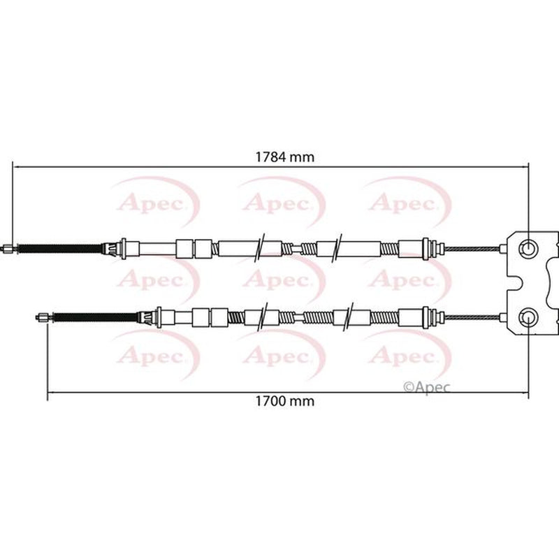 Apec Handbrake Cable Left Rear CAB1133