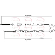 Apec Handbrake Cable Left Rear CAB1133