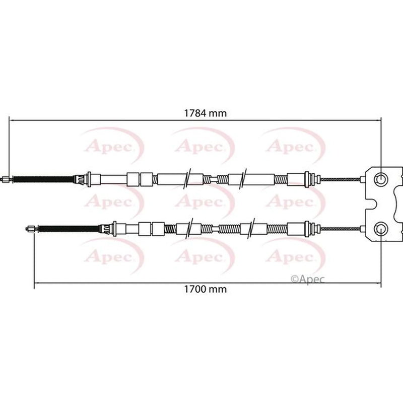 Apec Handbrake Cable Left Rear CAB1133
