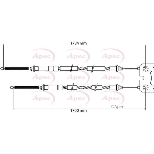 Apec Handbrake Cable Left Rear CAB1133