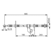 Bosch Brake Hydraulic Hose Line Front Right 1 987 476 735