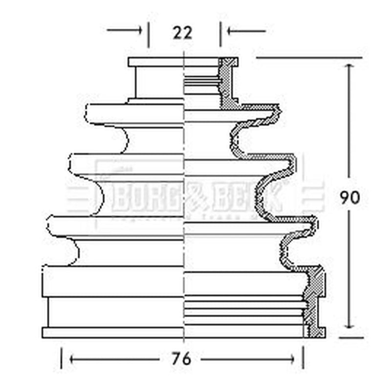 Borg & Beck Drive Shaft Bellow Kit Front Left BCB2107