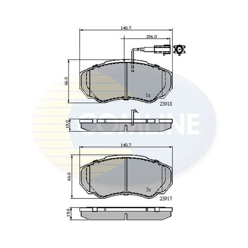 Comline 4 x Front Brake Pad Set CBP11040