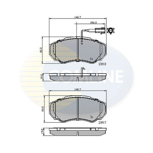 Comline 4 x Front Brake Pad Set CBP11040