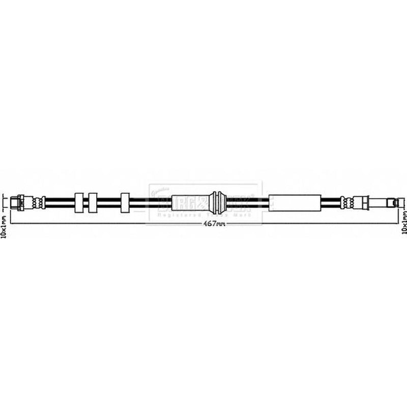 Borg & Beck Brake Hydraulic Hose Line Rear Left BBH8398