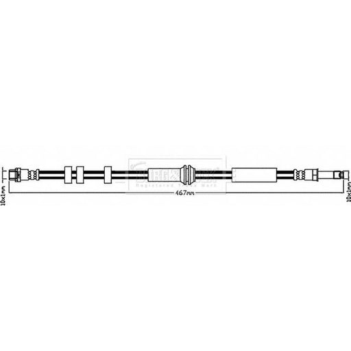 Borg & Beck Brake Hydraulic Hose Line Rear Left BBH8398