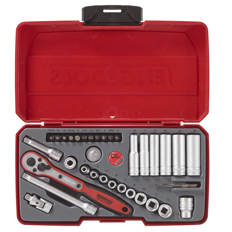 Teng Tools Socket Set 36 Pieces 1/4" Drive Metric
