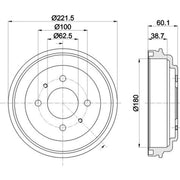 Mintex Brake Drum Assembly Rear MBD355