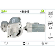 Valeo Starter Motor 12V 2.2kW 12 Teeth 438543