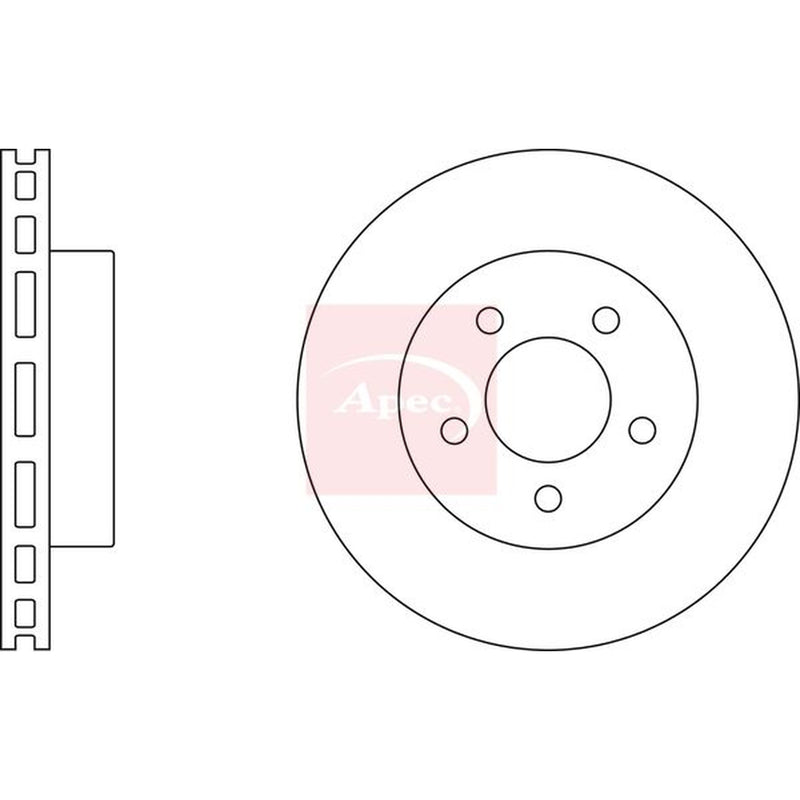 Apec 2 x Vented Front Brake Discs DSK2445