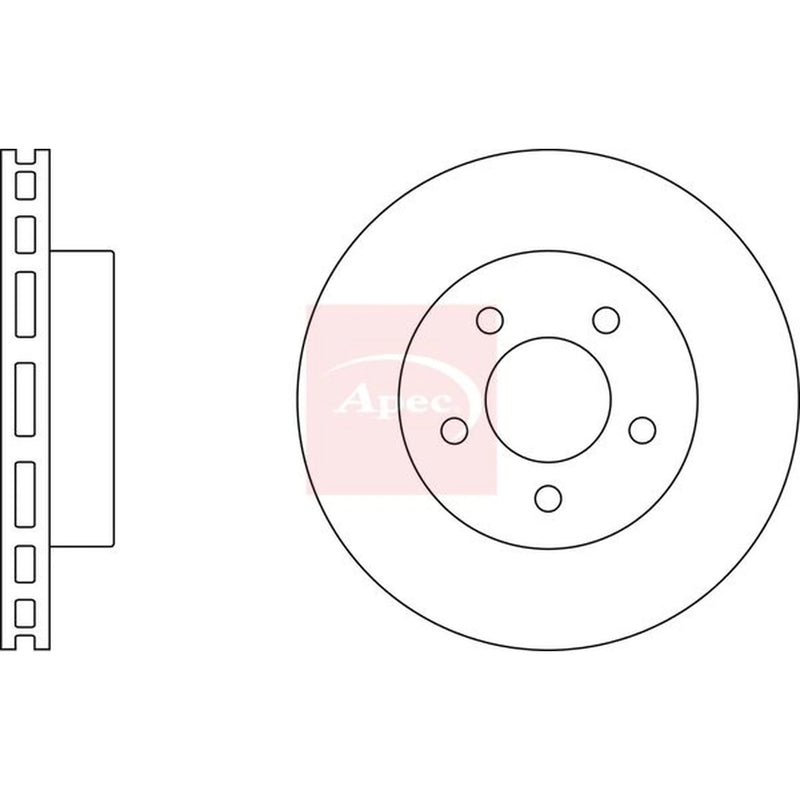 Apec 2 x Vented Front Brake Discs DSK2445
