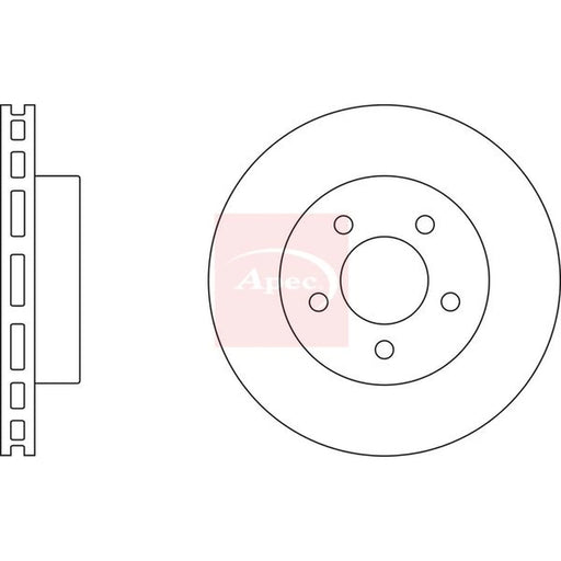 Apec 2 x Vented Front Brake Discs DSK2445