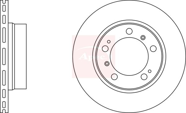 Apec 2 x Brake Disc Set Vented
