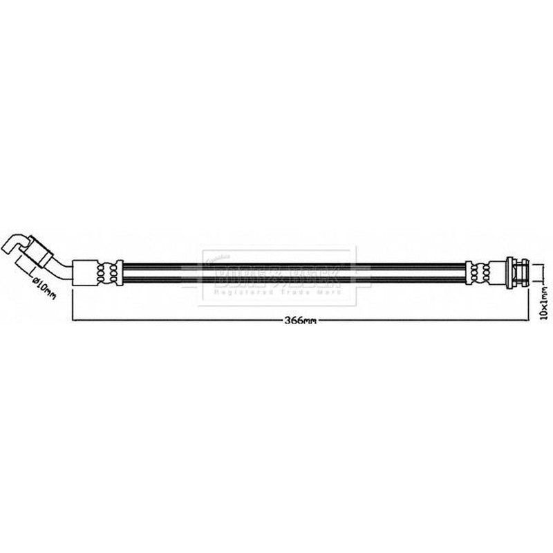 Borg & Beck Brake Hydraulic Hose Line Rear Left BBH8149