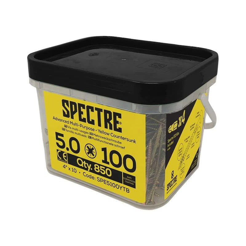ForgeFix Spectre™ PZ Compatible Wood Screw CSK ZYP 5.0 x 100mm Mega Tub 850