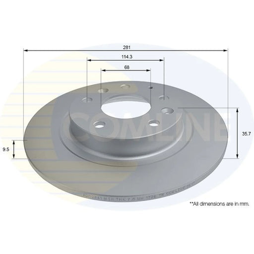 Comline 2 x Solid Rear Brake Discs ADC2841