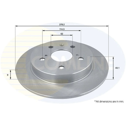Comline 2 x Solid Rear Brake Discs ADC0930