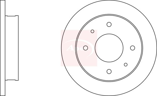 Apec 2 x Brake Disc Set Solid