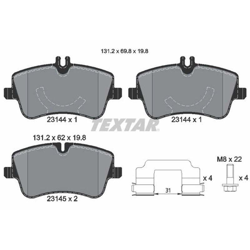 Textar Front Brake Pad Set 2314401