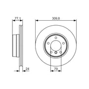 Bosch 2 x Vented Brake Discs 0 986 479 S29