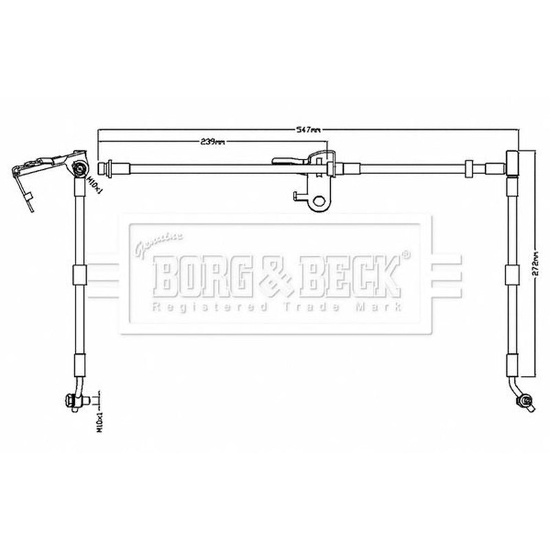 Borg & Beck Brake Hydraulic Hose Line Front Right BBH8738