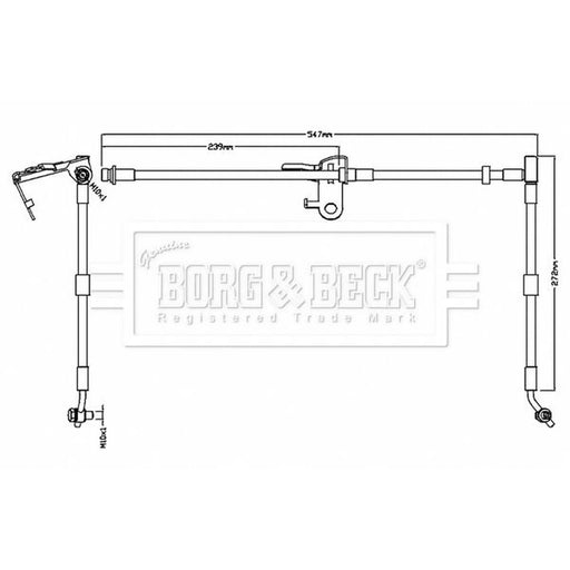 Borg & Beck Brake Hydraulic Hose Line Front Right BBH8738