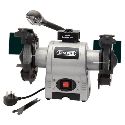 Draper Bench Grinder With Worklight, 150mm, 370W 05095 Draper  - Town Parts