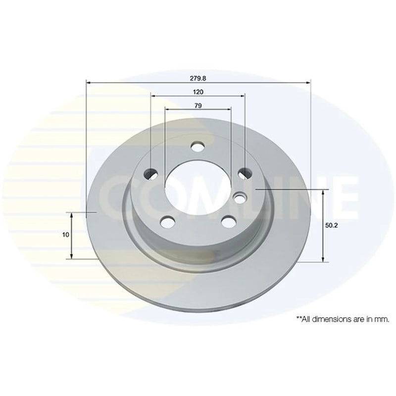 Comline 2 x Solid Rear Brake Discs ADC1774